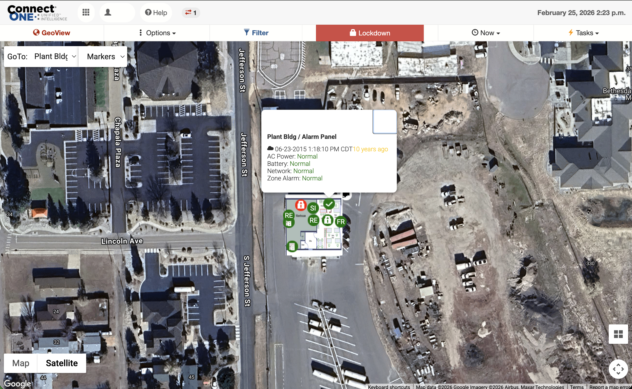 GeoView with fire alarm zones